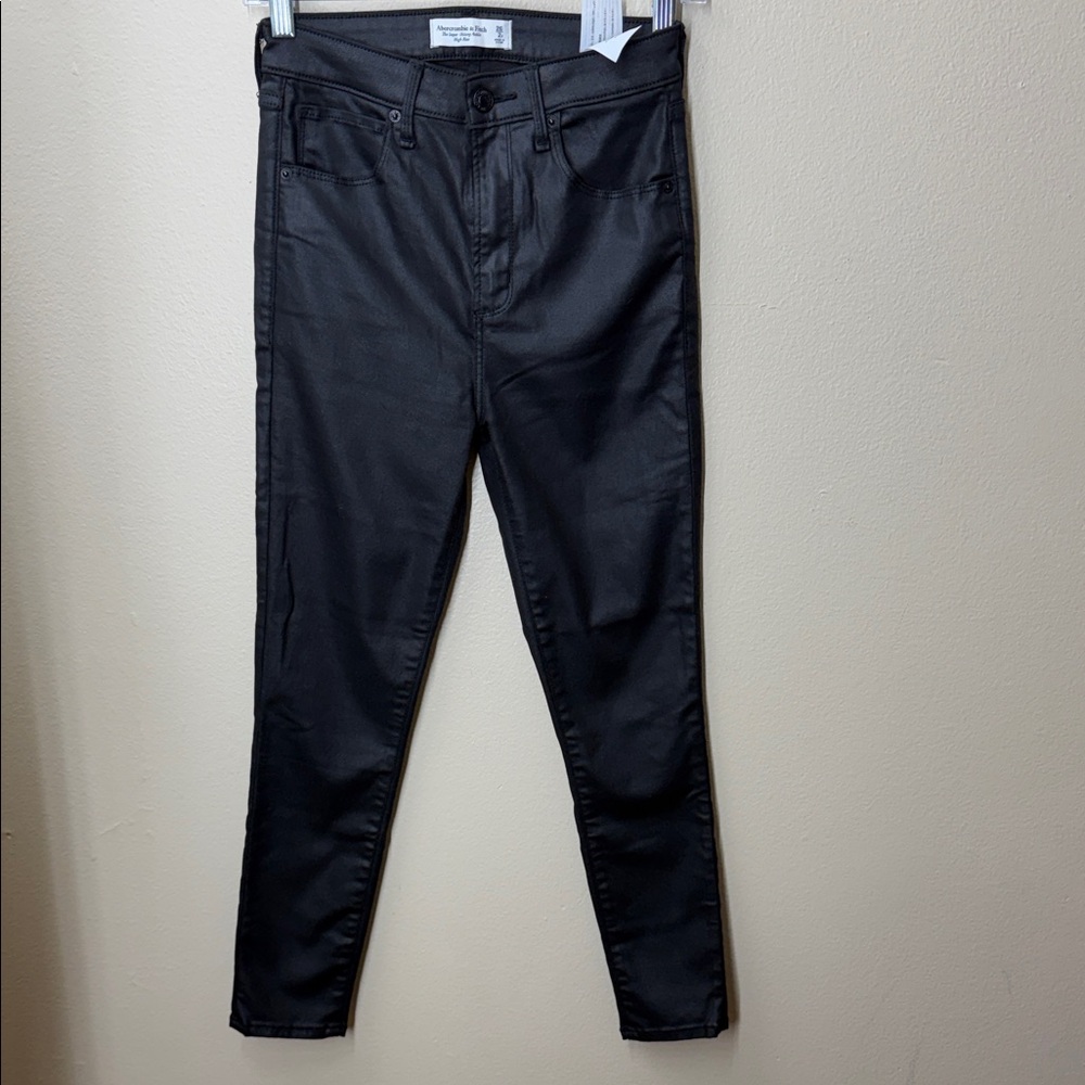 Abercrombie & Fitch Black Skinny Coated Jeans